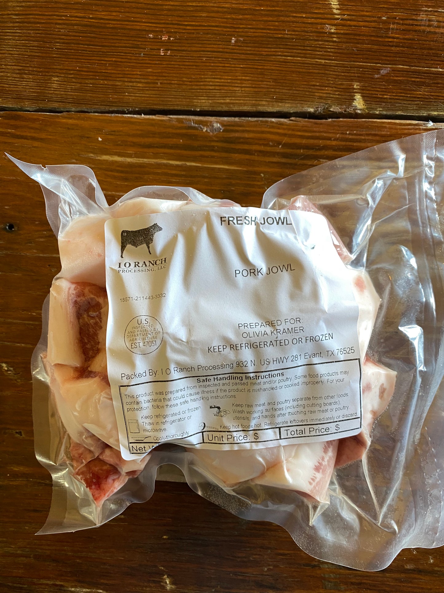 Pork Jowl, Fresh, Cubed