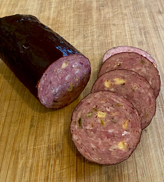 Pork Summer Sausage, Jalapeño Cheddar