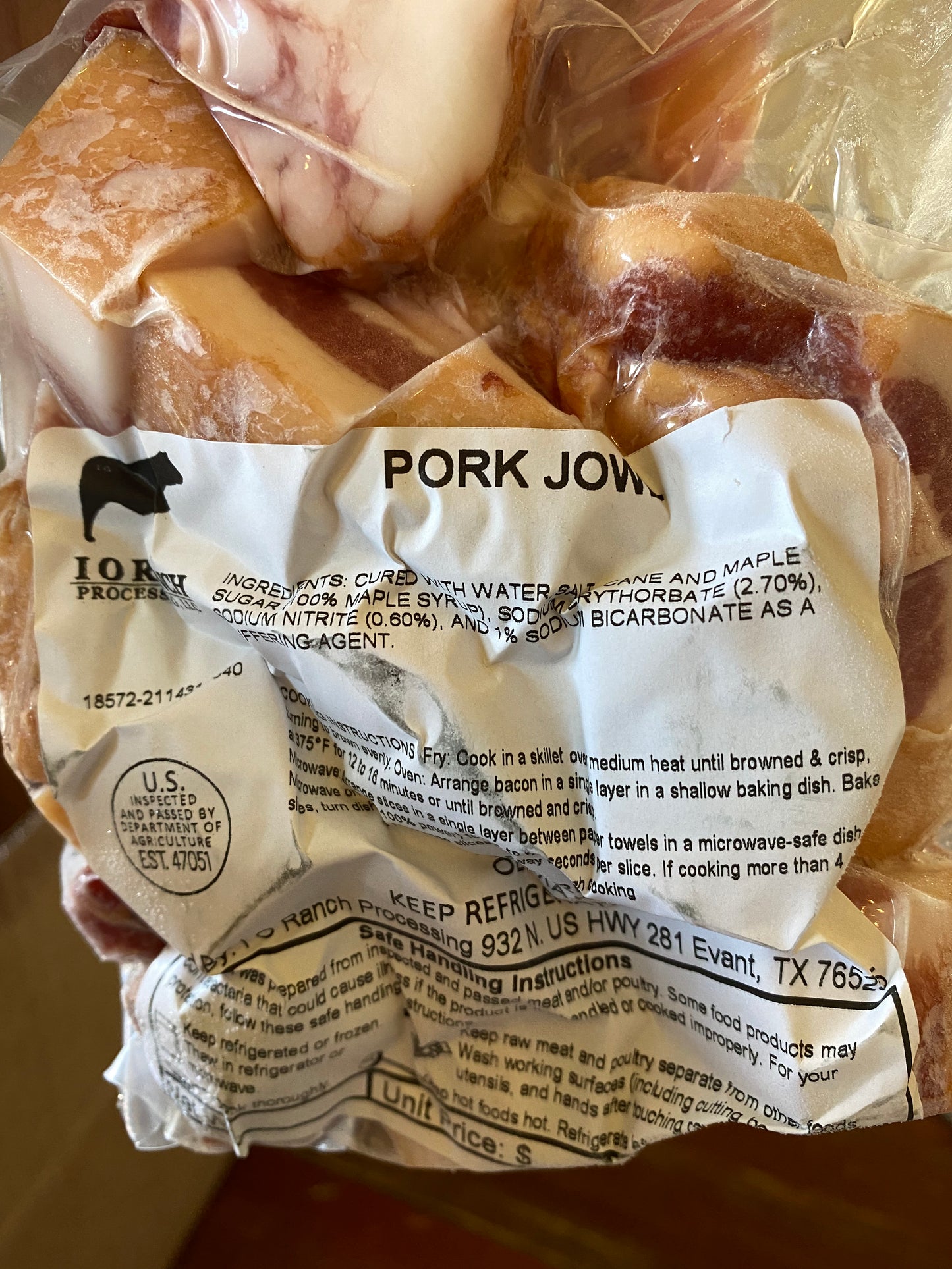 Pork Jowl, Cured, Cubed