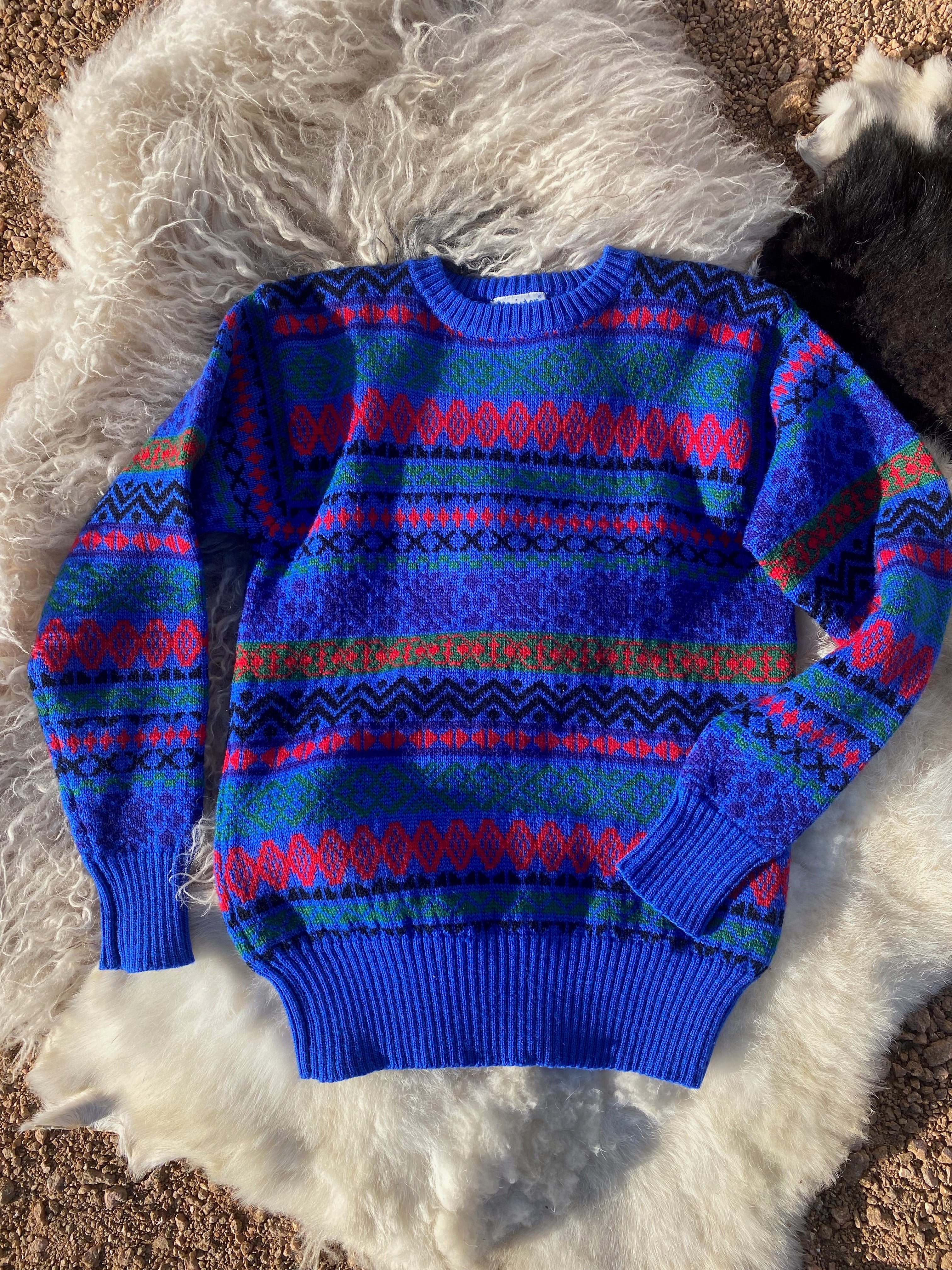 100 Wool Neon Ski Sweater Wild Herd